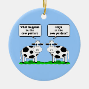 cows ceramic ornament