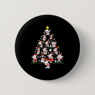 Cows Christmas Tree Xmas Farm Animal Toddler Boys  2 Inch Round Button