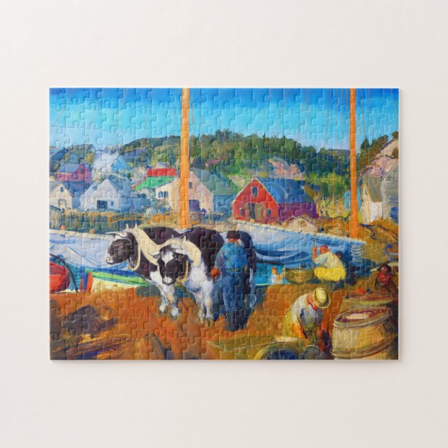 Cows, dock by George Wesley Bellows  Jigsaw Puzzle (Horizontal)