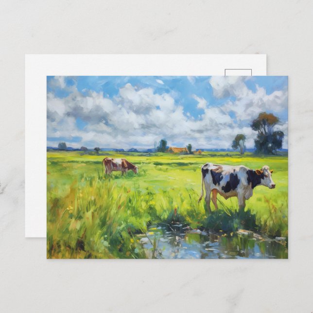 Cows Grazing by the Havel River Postcard (Front/Back)