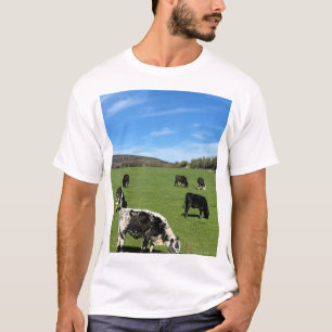 Cows grazing in green field T-Shirt