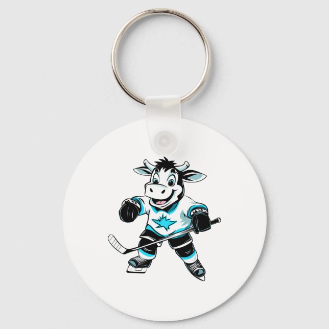 Cows Ice Hockey  Keychain (Front)