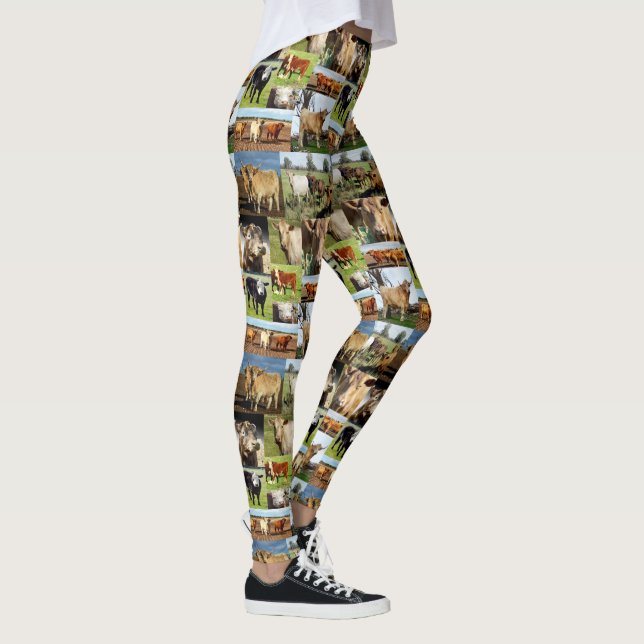 Cows In A Photo Collage, Leggings (Right)