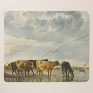 Cows in a River Aelbert Cuyp   Sherpa Blanket