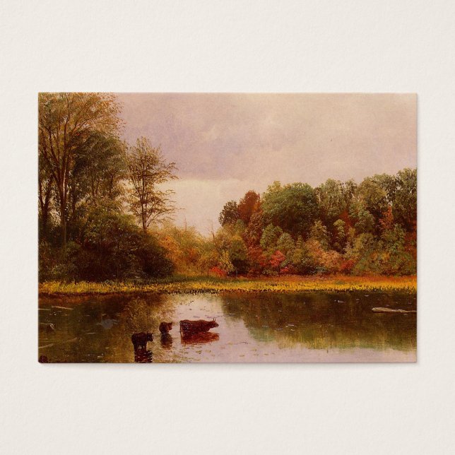 Cows In A Watering Landscape Albert Bierstadt (Front)