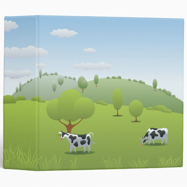 Cows in Pasture PopArt Landscape Binder (Front/Spine)