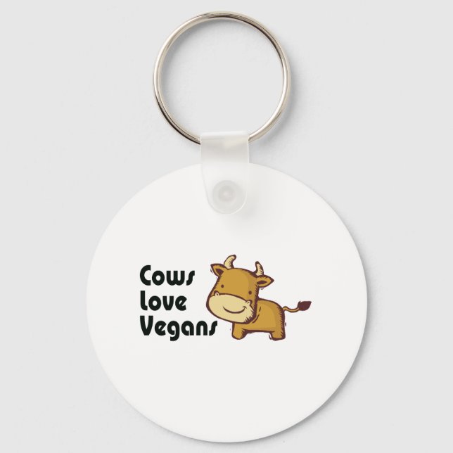 cows love vegans keychain (Front)