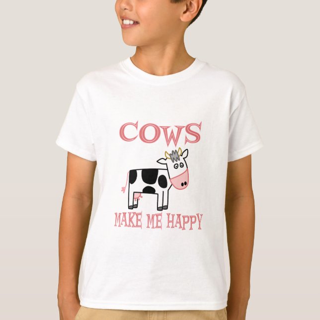 Cows Make Me Happy T-Shirt (Front)