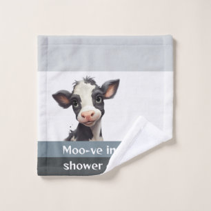 Cows Moo-ve into the shower groove Calf Bath Towel Set