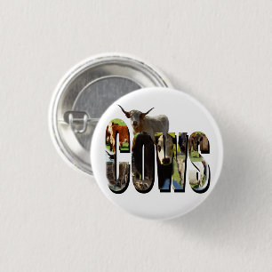 Cows Name Picture Logo With Cows,  1 Inch Round Button