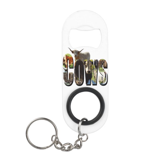 Cows Name Picture Logo With Cows,  Keychain Bottle Opener (Front)