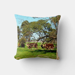 Cows On The Range, Throw Pillow