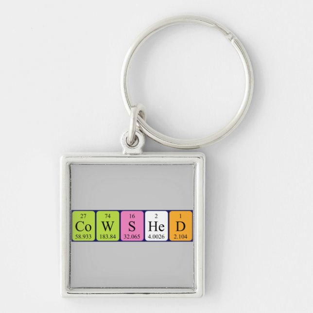 Cowshed periodic table name keyring (Front)