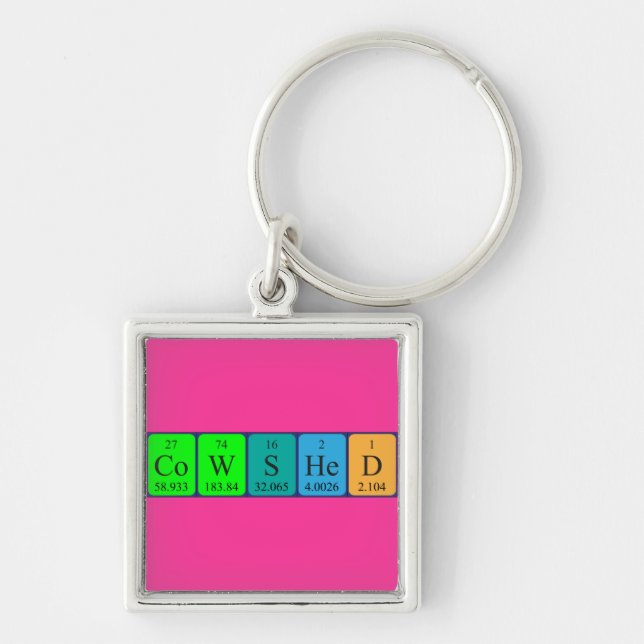 Cowshed periodic table name keyring (Front)