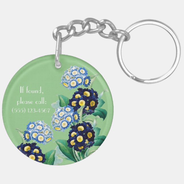 Cowslip Primrose Botanical Keychain (Back Left)