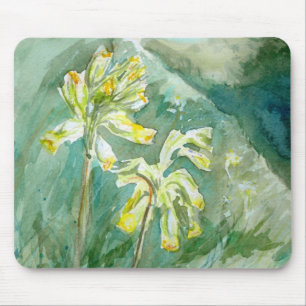 Cowslips Primula veris on a grassy bank Mousemat Mouse Pad