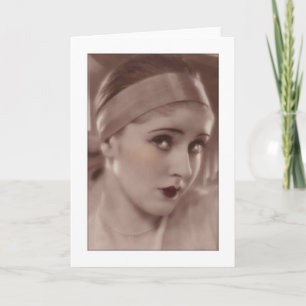 coy beauty from the deco age card