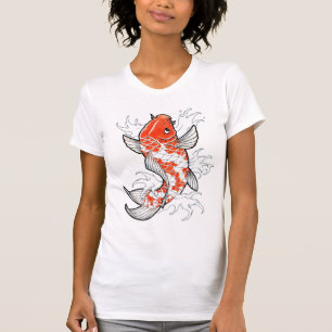 Coy Fish Tattoo Style blanc vintage femme tshirt