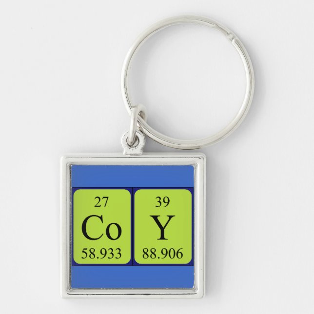 Coy periodic table name keyring (Front)