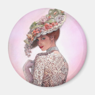 Coy Victorian Lady "Betty Lu" Magnet