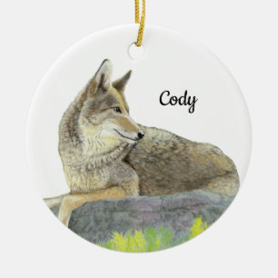 Coyote Ceramic Ornament