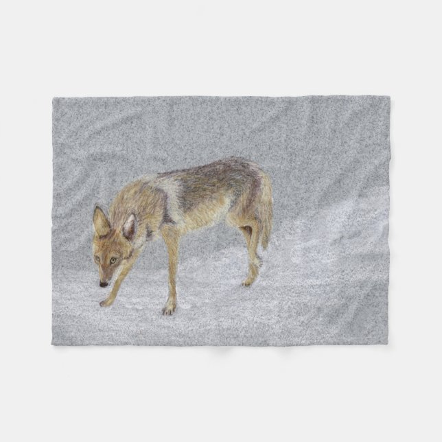 Coyote Fleece Blanket (Front (Horizontal))