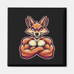 Coyote Flexing Muscles Fan Lover Bodybuilding Gym  Magnet