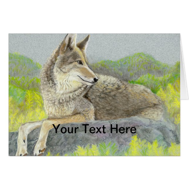 Coyote Greeting Card (Front Horizontal)