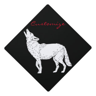 Coyote Howling Thunder_Cove Graduation Cap Topper