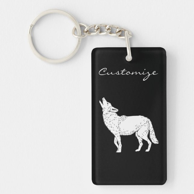 Coyote Howling Thunder_Cove Keychain (Front)