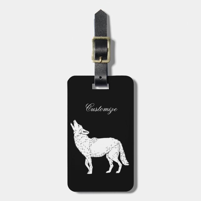 Coyote Howling Thunder_Cove Luggage Tag (Front Vertical)