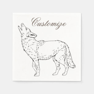 Coyote Howling Thunder_Cove Napkin