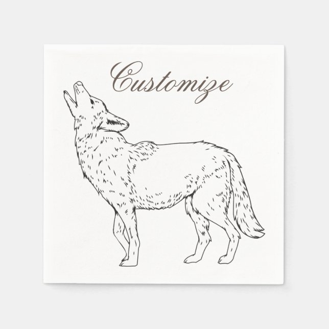 Coyote Howling Thunder_Cove Napkin (Front)