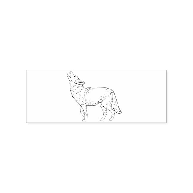 Coyote Howling Thunder_Cove Rubber Stamp (Imprint)