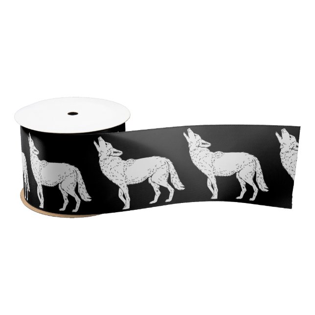 Coyote Howling Thunder_Cove Satin Ribbon (Spool)