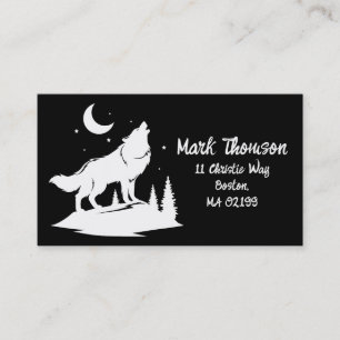 Coyote Howling Under Moonlight Business Card