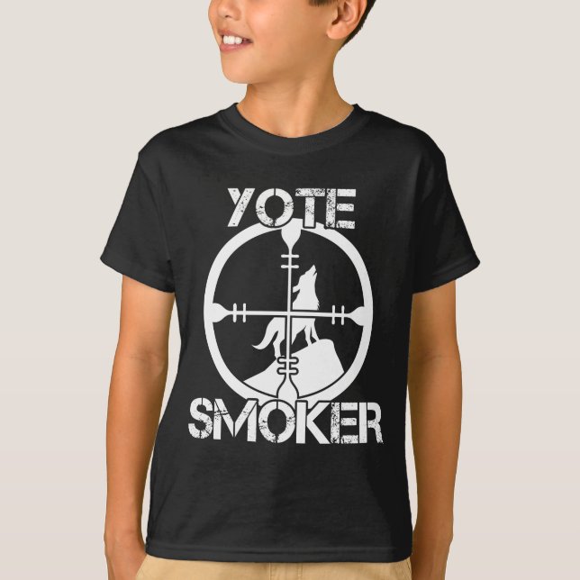 Coyote Hunter Yote Sniper Wild Animal Hunting T-Shirt (Front)