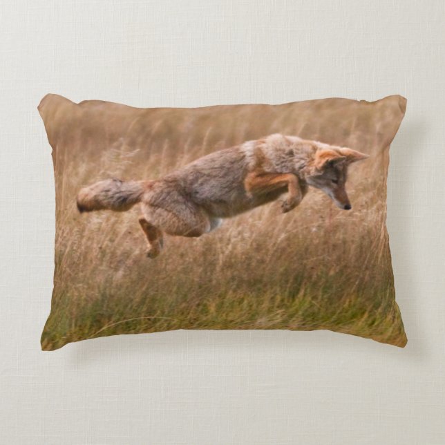 Coyote Leaping - Gibbon Meadows Accent Pillow (Front)