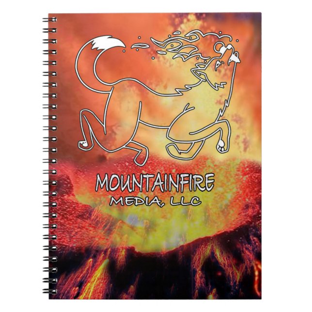 Coyote Leaping Over the Volcano Poster Notebook (Front)