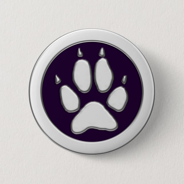 COYOTE PAW PRINT 2 INCH ROUND BUTTON (Front)