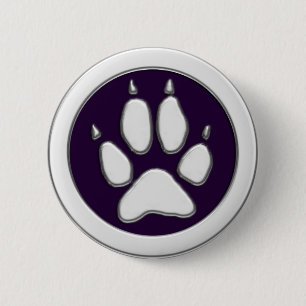 COYOTE PAW PRINT 2 INCH ROUND BUTTON