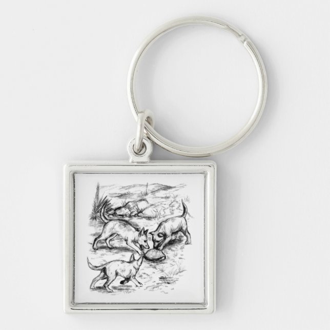 Coyote Pups Keychain (Front)