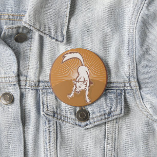Coyote Retro Sunset Vintage Wilderness Animal Art 3 Inch Round Button