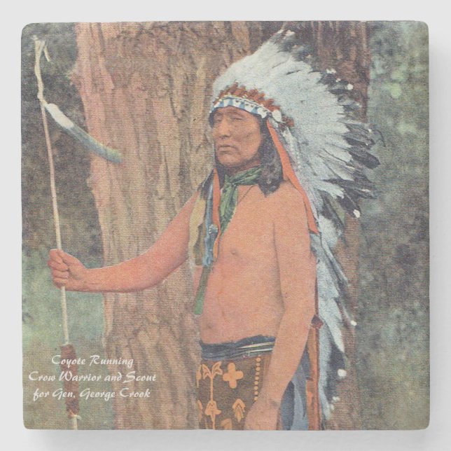 Coyote Running Stone Coaster (Front)