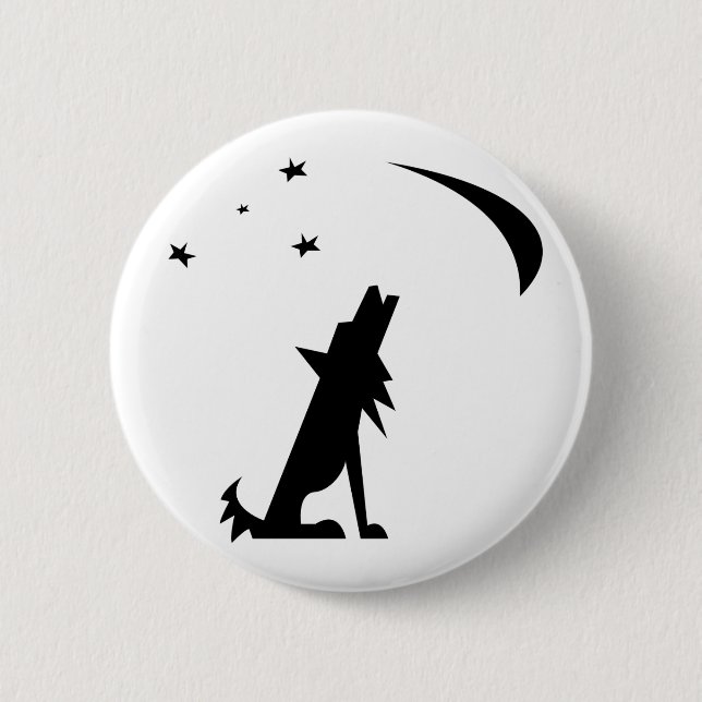 Coyote Silhouette 2 Inch Round Button (Front)