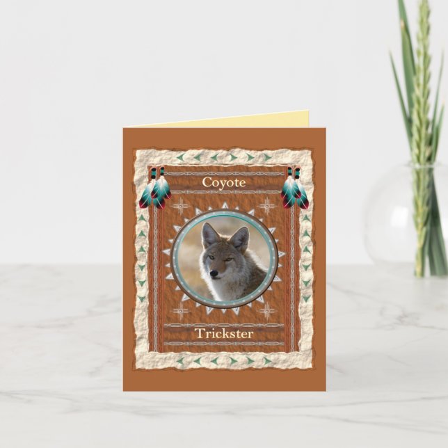 Coyote  -Trickster- Custom Greeting Card (Front)