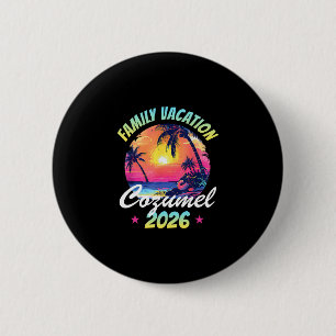 Cozumel 2026 Family Vacation Throwck Retro Beach S 2 Inch Round Button