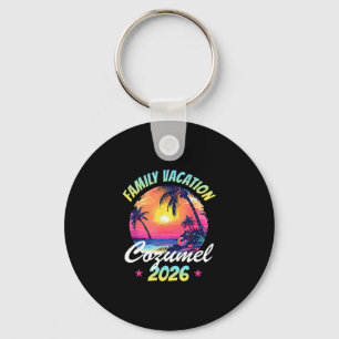 Cozumel 2026 Family Vacation Throwck Retro Beach S Keychain