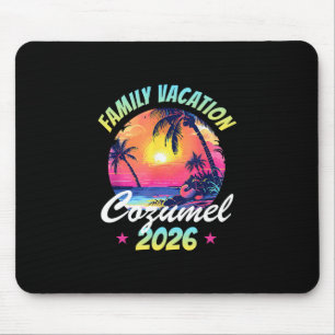 Cozumel 2026 Family Vacation Throwck Retro Beach S Mouse Pad