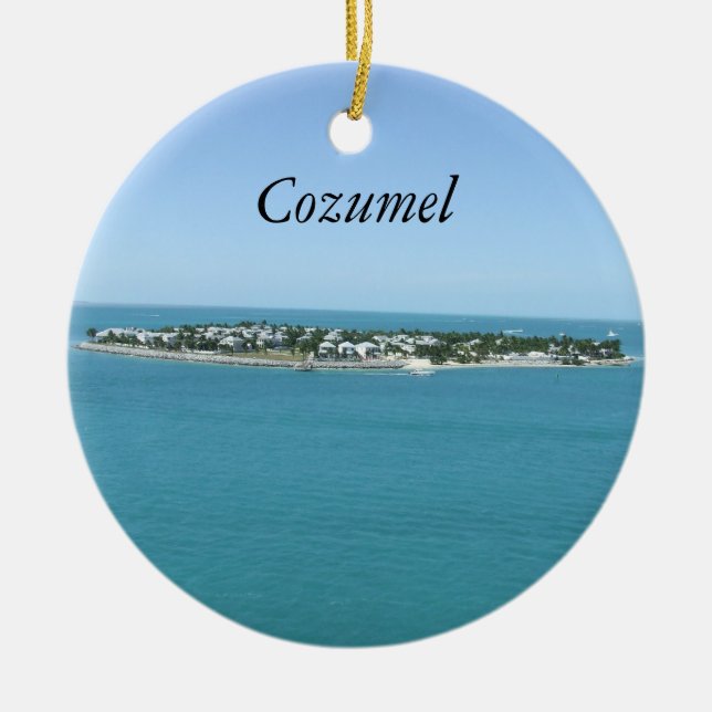 Cozumel Blue Water Tropical Ornamement Ceramic Ornament (Front)